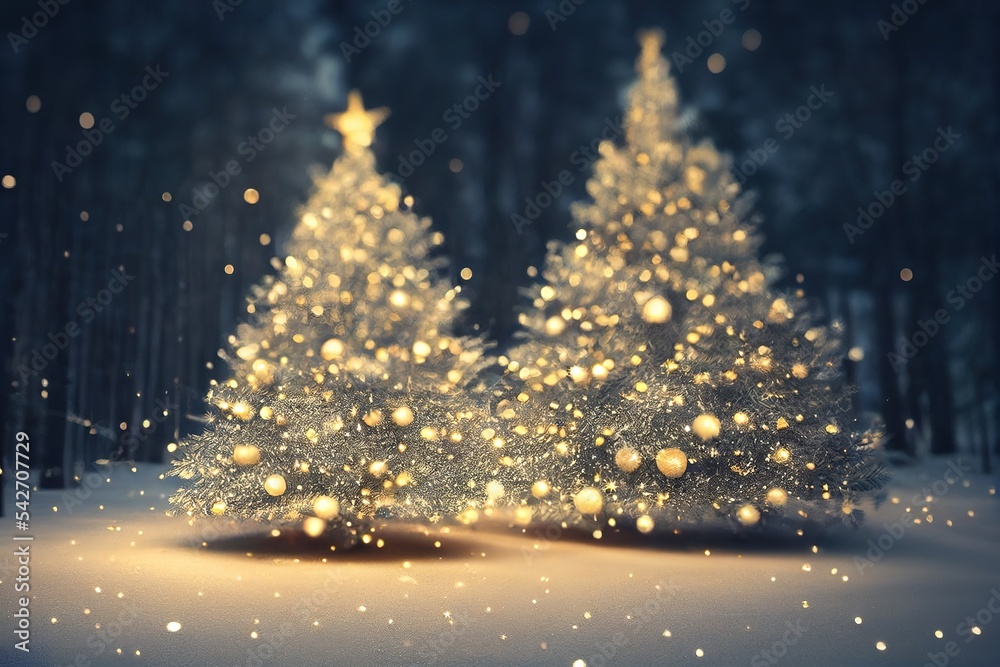 Abstract fantasy festive christmas tree background header wallpaper background.