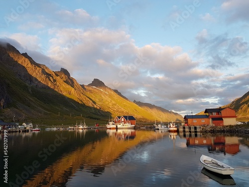 seaport and mountains
