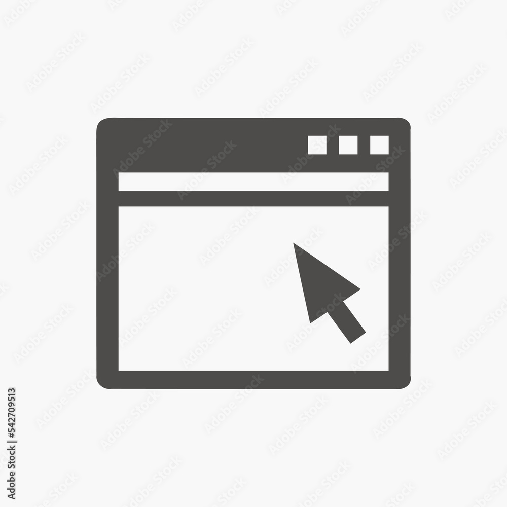 Browser window icon vector isolated. internet browser web page icon vector for mobile concept and web design. 