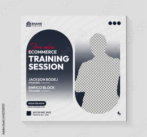 Join online ecommerce training session social media post template