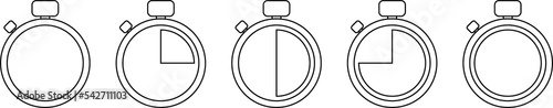 Set of Timer vector icon. Stopwatch symbol. PNG countdown circle clock counter timer. Fast time icon.