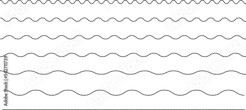 Wave line and wavy zigzag lines. PNG black underlines, smooth end squiggly horizontal, squiggles.