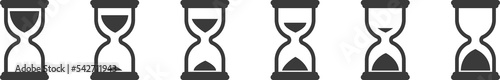 Timer. Expiration of time. PNG. Vector hourglass icons set. Hourglass icon