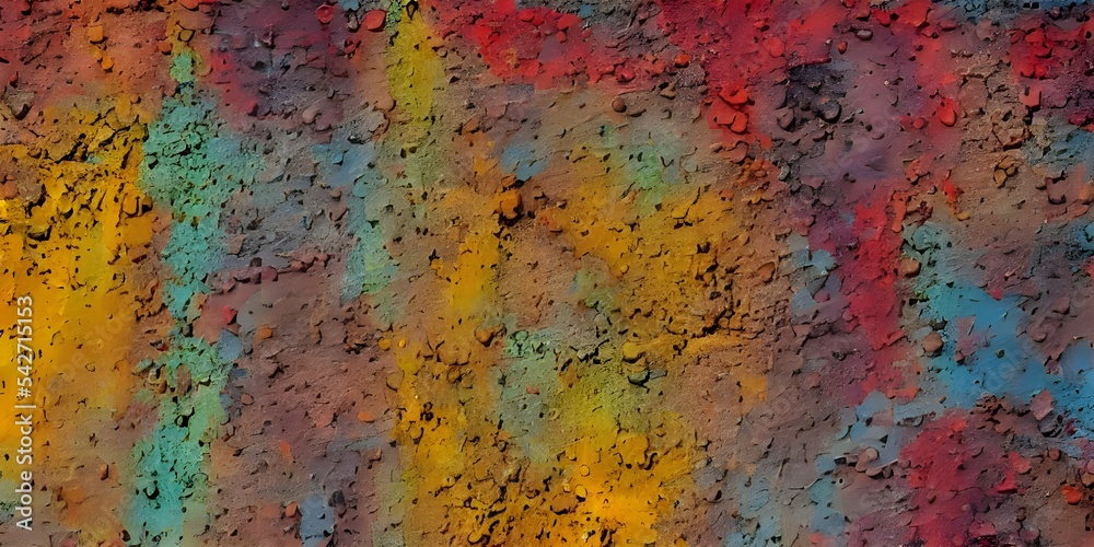 Large squares of different colors, rusty texture, detailed, no part of the photo is missing.