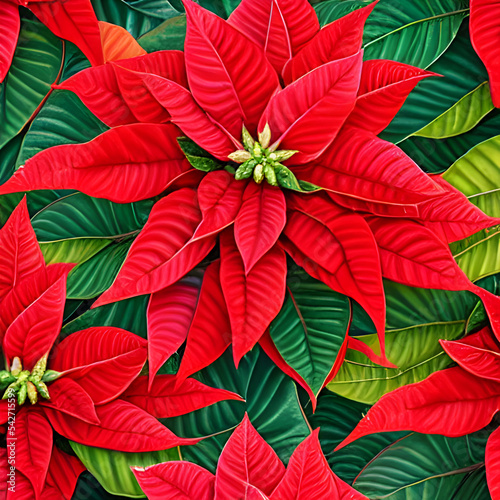Pointsettia plant, nochebuena made by AI