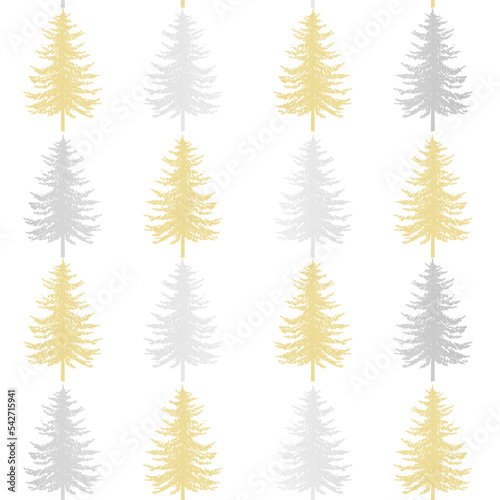 Christmas tree seamless vector pattern. Watercolor Noel firs print  winter frozen pine trees on blue background  wallpaper  wrapping paper design