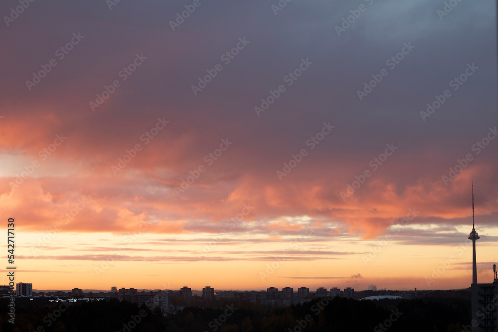 photo of the sunrise over the city