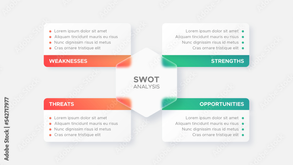 Four 4 Steps Options Circle Business Infographic SWOT Analysis Design Template