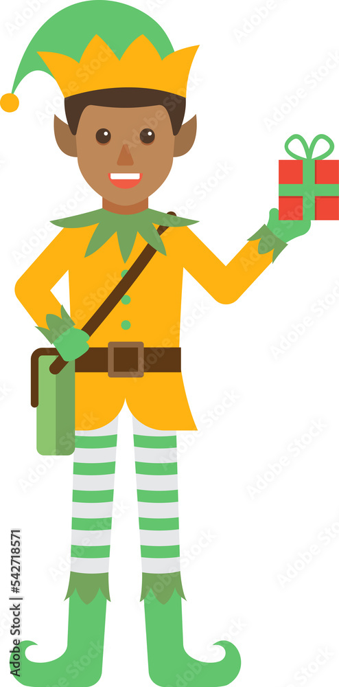 Elf kid, Christmas character and decoration.