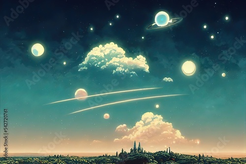 Somewhere far in the galaxy in anime art style