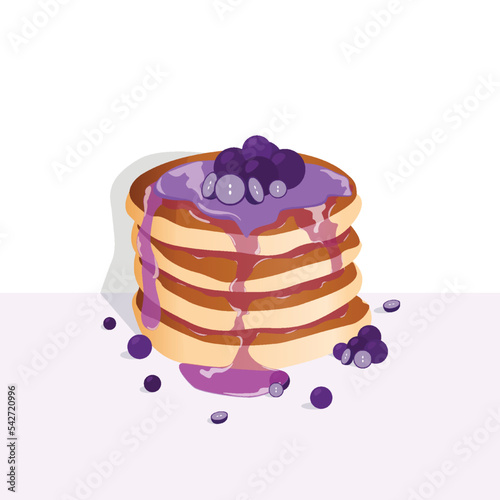 fruit cartoon pancakes vector illustration design