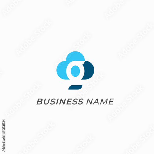 design logo creative letter G and cloud