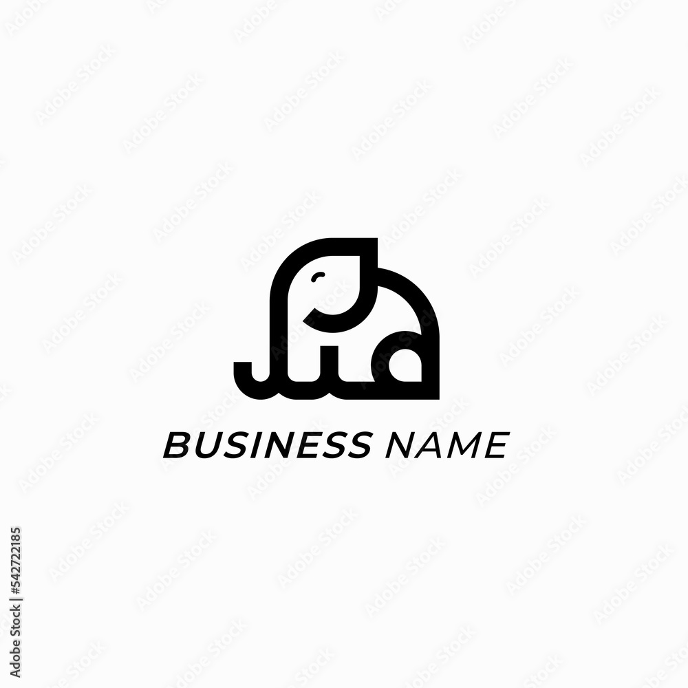 design logo creative elephant line