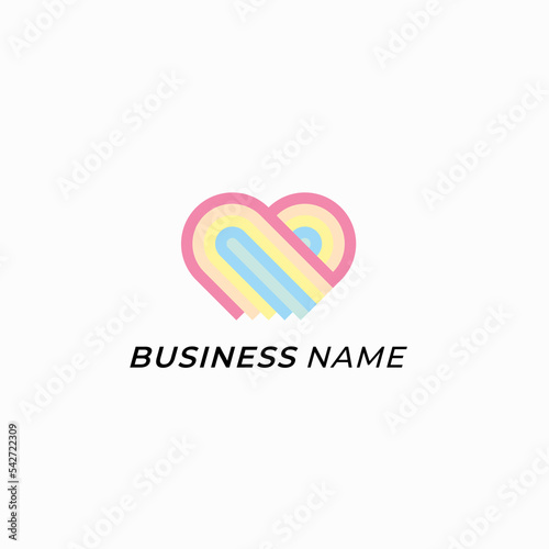 design logo creative love and rainbow