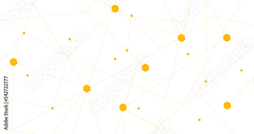 Orange network. Abstract connection on white background. Network technology background with dots and lines for desktop. Ai background. Abstract concept. Line background, network technology vector