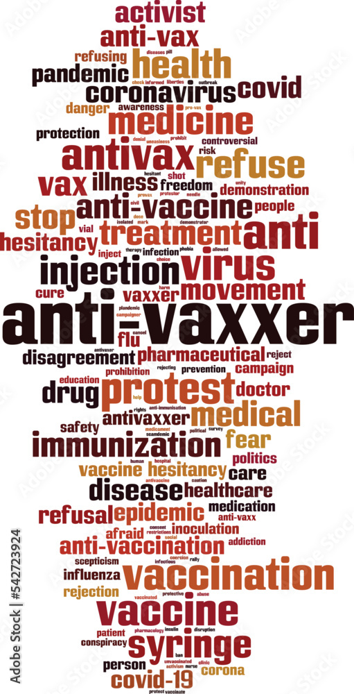 Obraz premium Anti-vaxxer word cloud