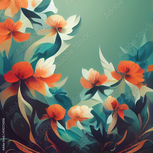abstract floral organic wallpaper background Generative AI