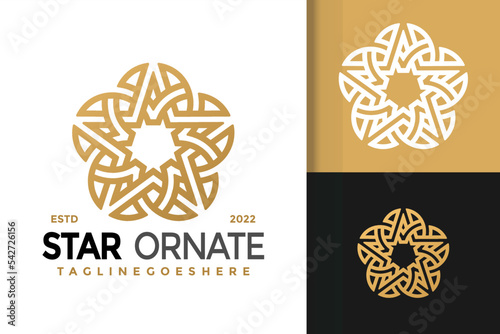 Luxury Star Ornament Logo Design, brand identity logos vector, modern logo, Logo Designs Vector Illustration Template