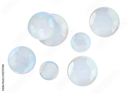 Bubbles are flying on a white background. Isolated
