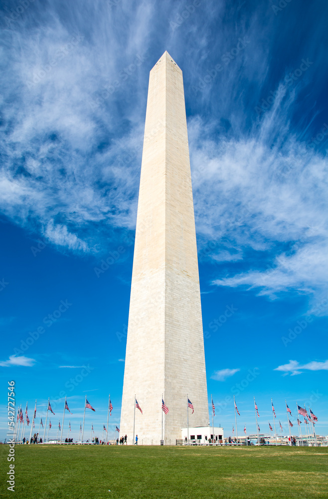 Flags around  The Washington Monument 