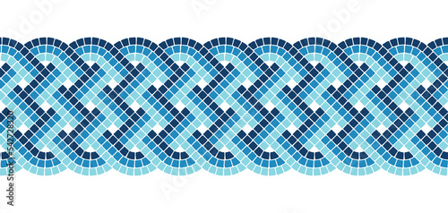 Ancient mosaic seamless pattern. Decorative antique stone ornament.