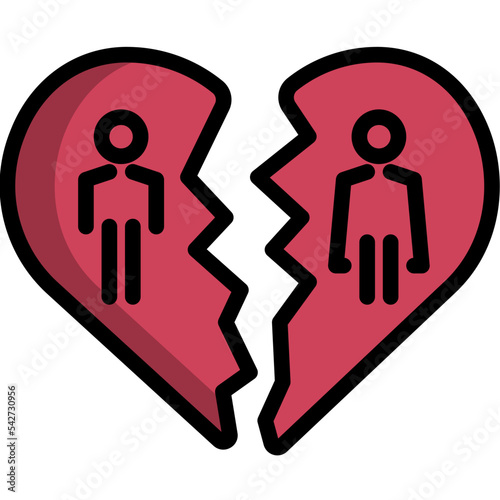 Break up couple icon