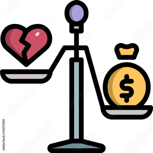 Love and money icon