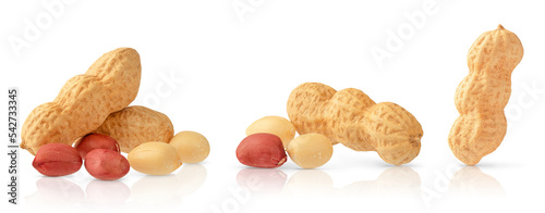 Obraz na plátně Set of different peanut compositions. Close up