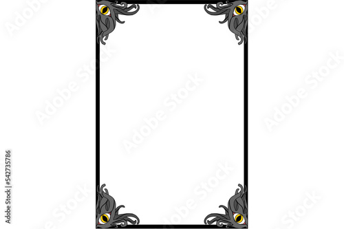 Halloween Frame Border on the theme of big-eyed Tentacle monsters