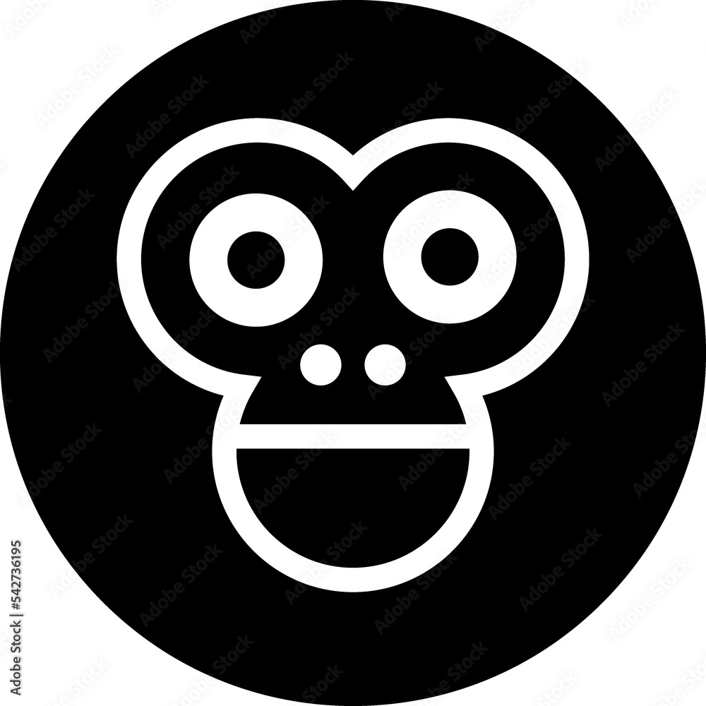 Monkey head cartoon symbol Monkey head cartoon symbol