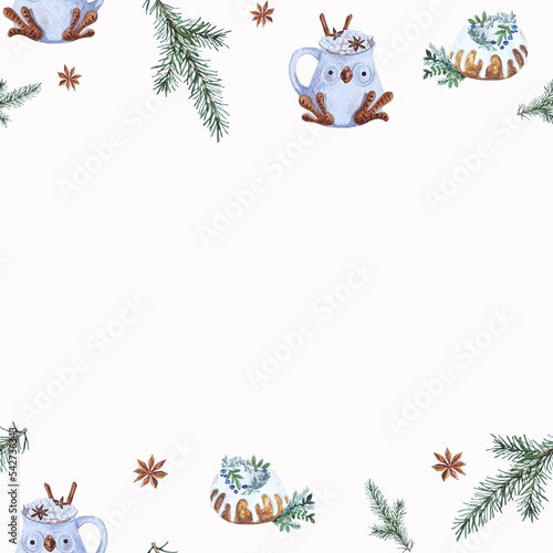 Seamless pattern Christmas border for textile, greetings and decor holiday attributes