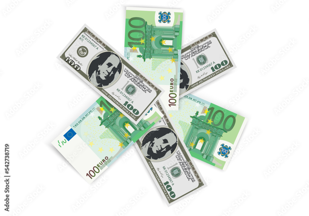 Fototapeta premium Banknote money on white background. Vector illustration.