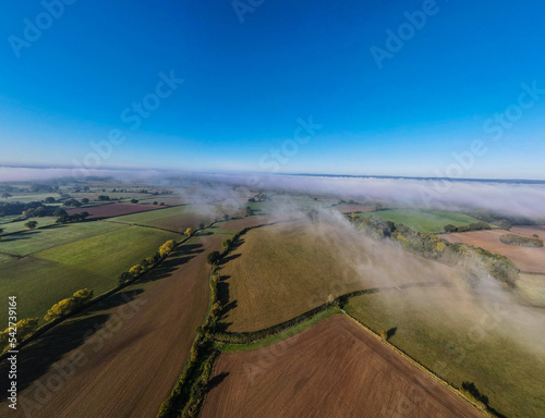 Foggy morning on the horizon, Gloucestershire UK