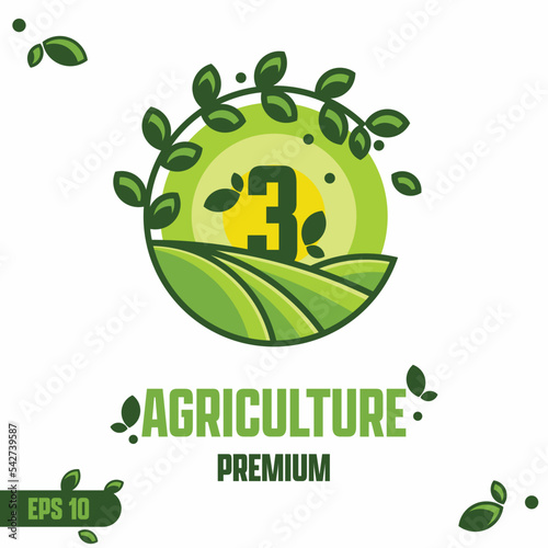 Numeric 3 Agriculture Logo