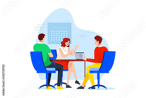 Business team looks for a solution to solve the problem