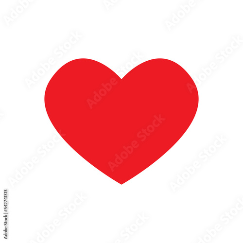 Free Download Red heart icon in flat style for web design and apps. Vector illustration isolated on white background - GFXLoad