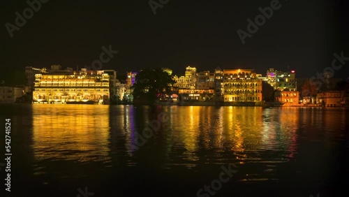 Night view of Udaipur city, Rajasthan photo