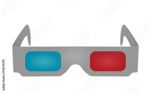 Grey 3D glasses. vector illustration