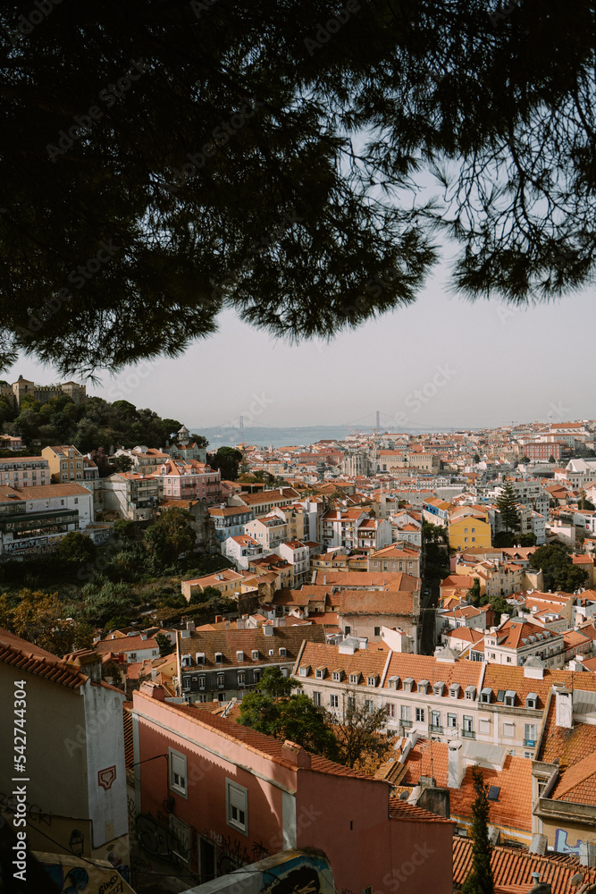The rooftops of Lisbon. Touristic Portugal city view