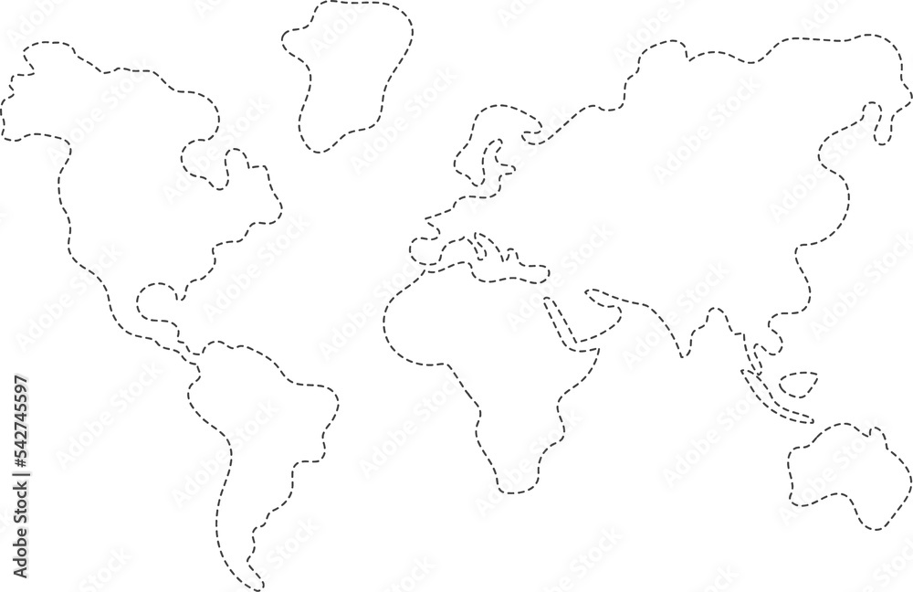Dotted map of world. Illustration