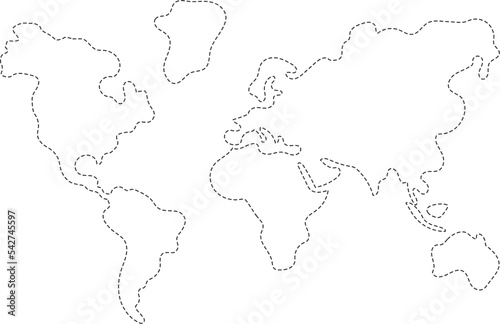 Dotted map of world. Illustration