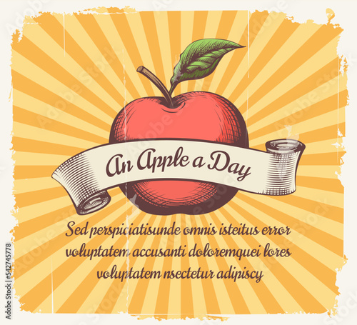 Apple day retro poster