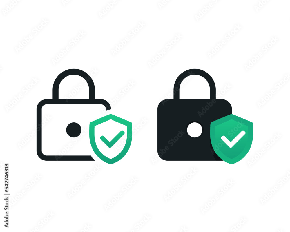 Padlock with shield icon. Defense key. Illustration vector Padlock with shield icon. Defense key. Illustration vector