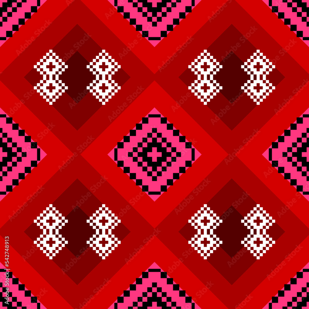 red seamless geometric ethnic pattern background red seamless geometric ethnic pattern background