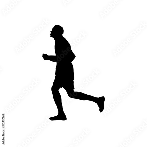 silhouette of a runner, a run - vector illustrationning man
