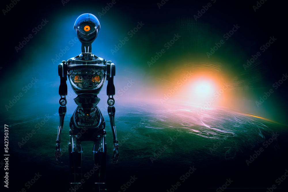 Robots. Futuristic interpretation Future 2025.Virtual reality