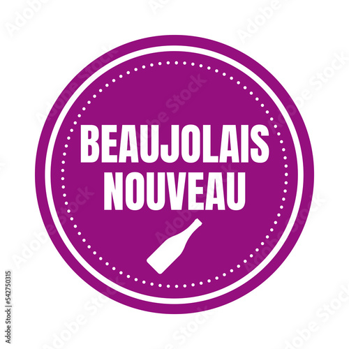 New Beaujolais wine in French language symbol icon