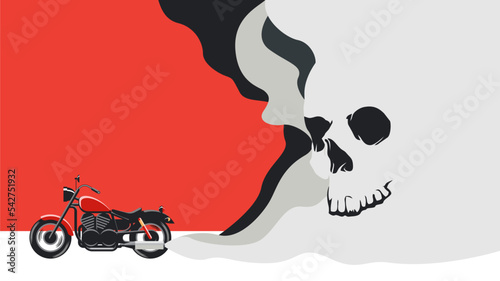 air pollution from motorcycle exhaust system background stock vector