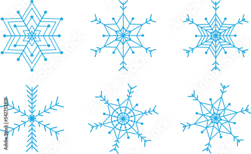White snow frozen icon set isolated white background