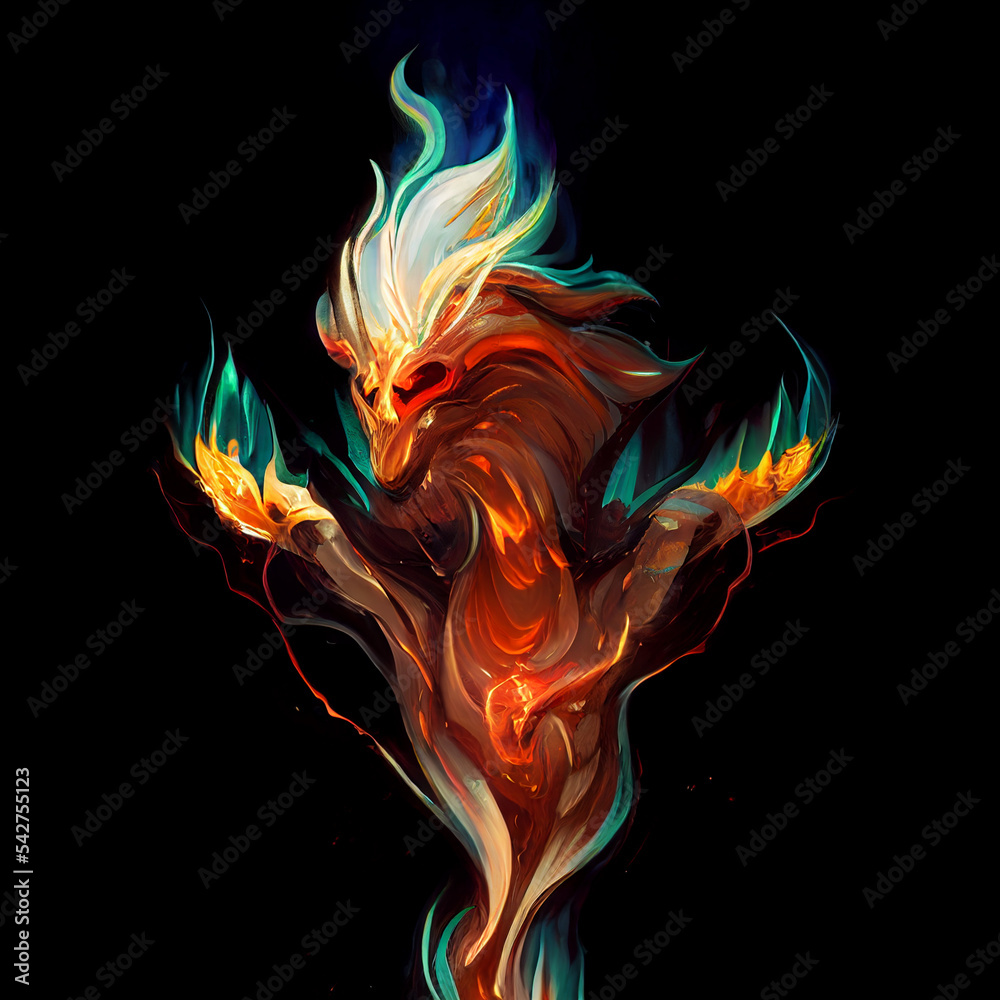 fiery spirit flames artwork StockIllustration Adobe Stock